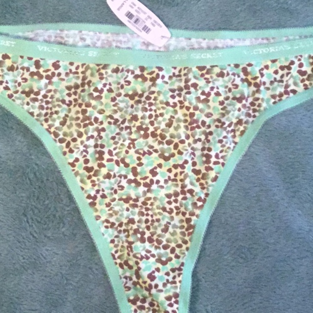Green Floral/Animal Print Thong